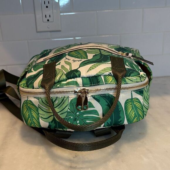 Radley London Maple Cross Palm Print Medium Zip Top Backpack Green White Gold main image 7